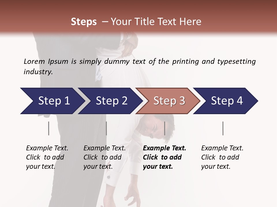 Two Men In Suits Are Doing A Handstand On Each Other PowerPoint Template