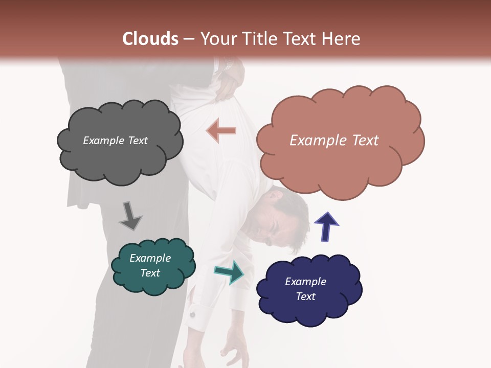 Two Men In Suits Are Doing A Handstand On Each Other PowerPoint Template