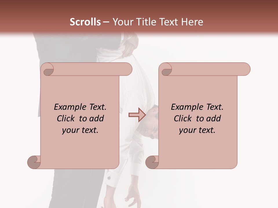 Two Men In Suits Are Doing A Handstand On Each Other PowerPoint Template