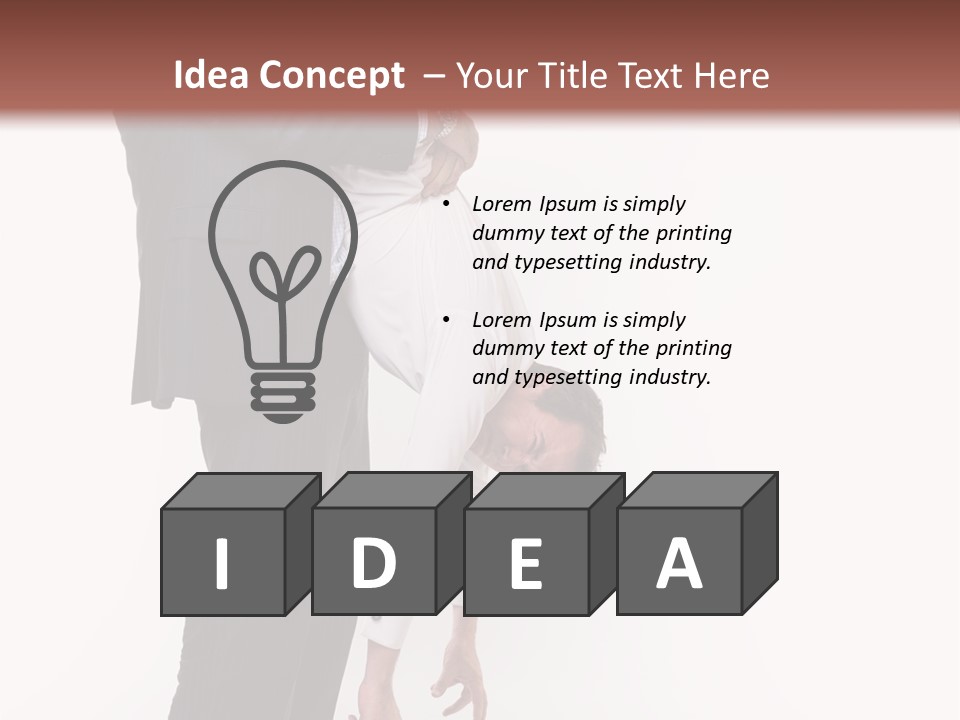 Two Men In Suits Are Doing A Handstand On Each Other PowerPoint Template