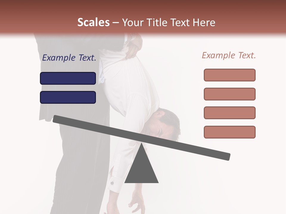 Two Men In Suits Are Doing A Handstand On Each Other PowerPoint Template