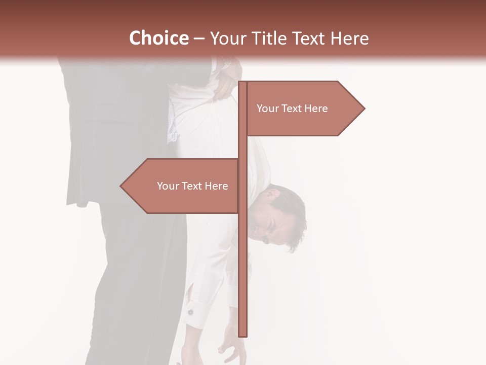 Two Men In Suits Are Doing A Handstand On Each Other PowerPoint Template