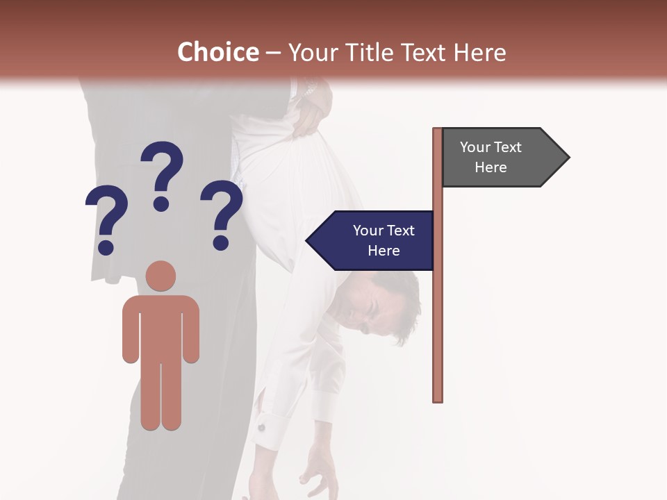 Two Men In Suits Are Doing A Handstand On Each Other PowerPoint Template
