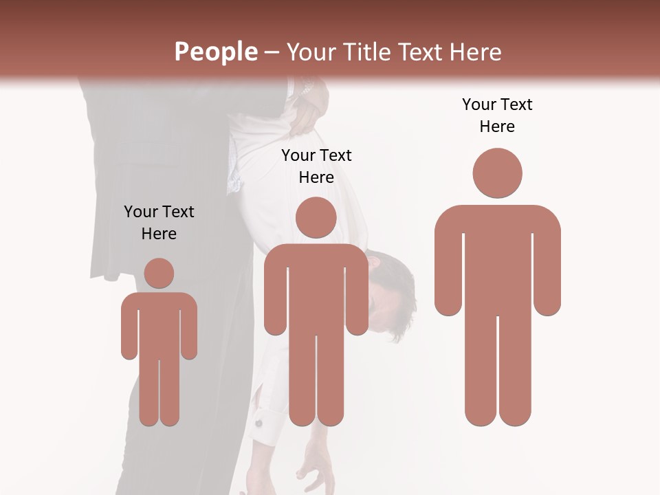 Two Men In Suits Are Doing A Handstand On Each Other PowerPoint Template