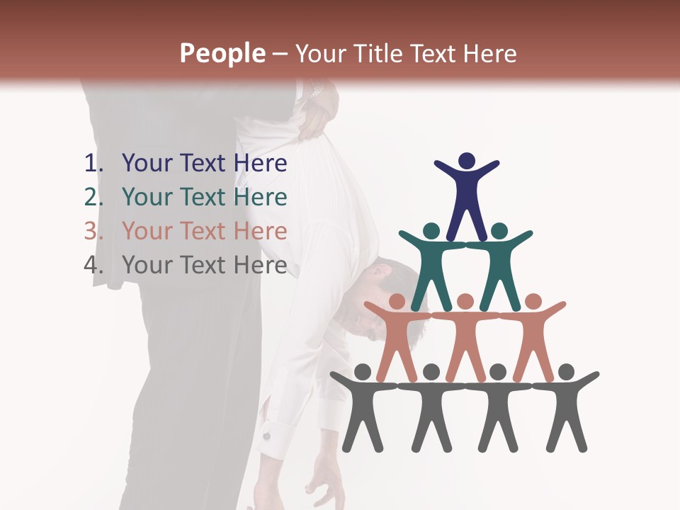 Two Men In Suits Are Doing A Handstand On Each Other PowerPoint Template