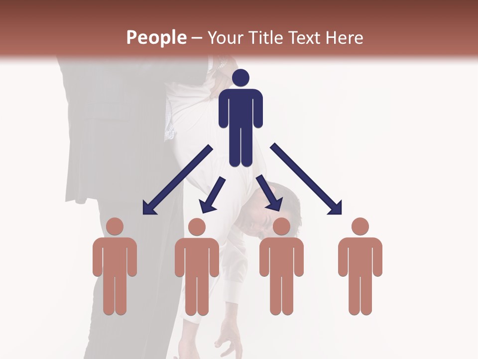 Two Men In Suits Are Doing A Handstand On Each Other PowerPoint Template