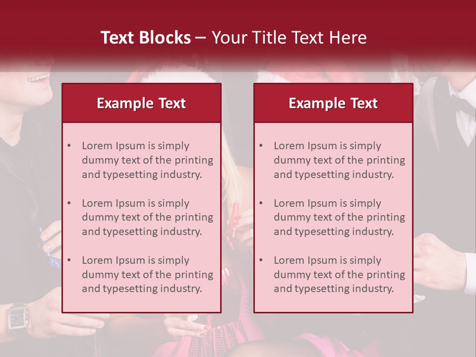 A Group Of People In Santa Hats Drinking Champagne PowerPoint Template