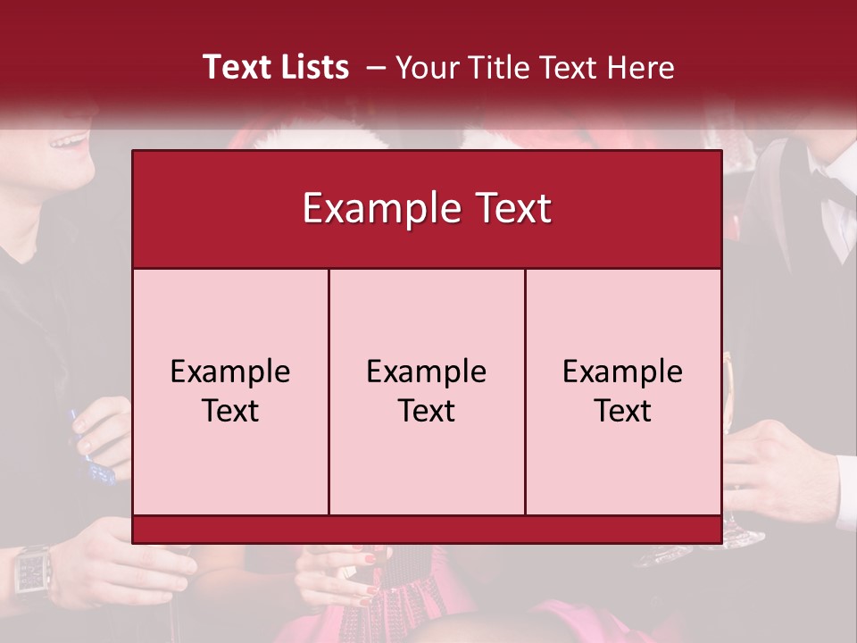 A Group Of People In Santa Hats Drinking Champagne PowerPoint Template