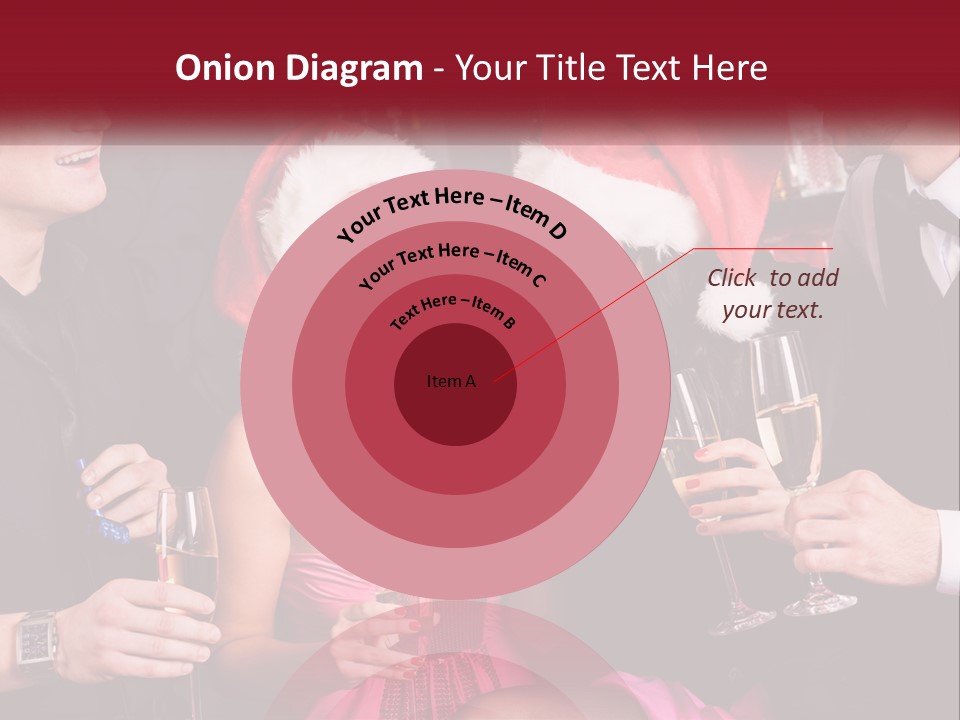 A Group Of People In Santa Hats Drinking Champagne PowerPoint Template