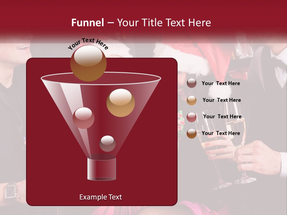 A Group Of People In Santa Hats Drinking Champagne PowerPoint Template