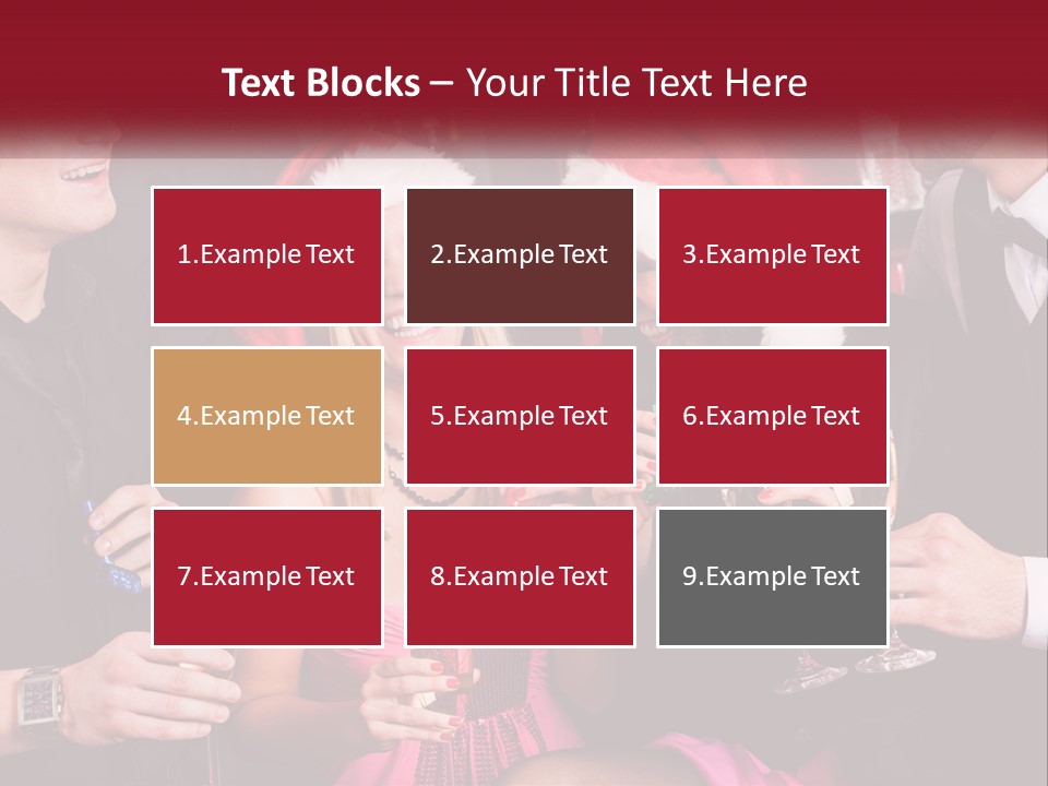 A Group Of People In Santa Hats Drinking Champagne PowerPoint Template