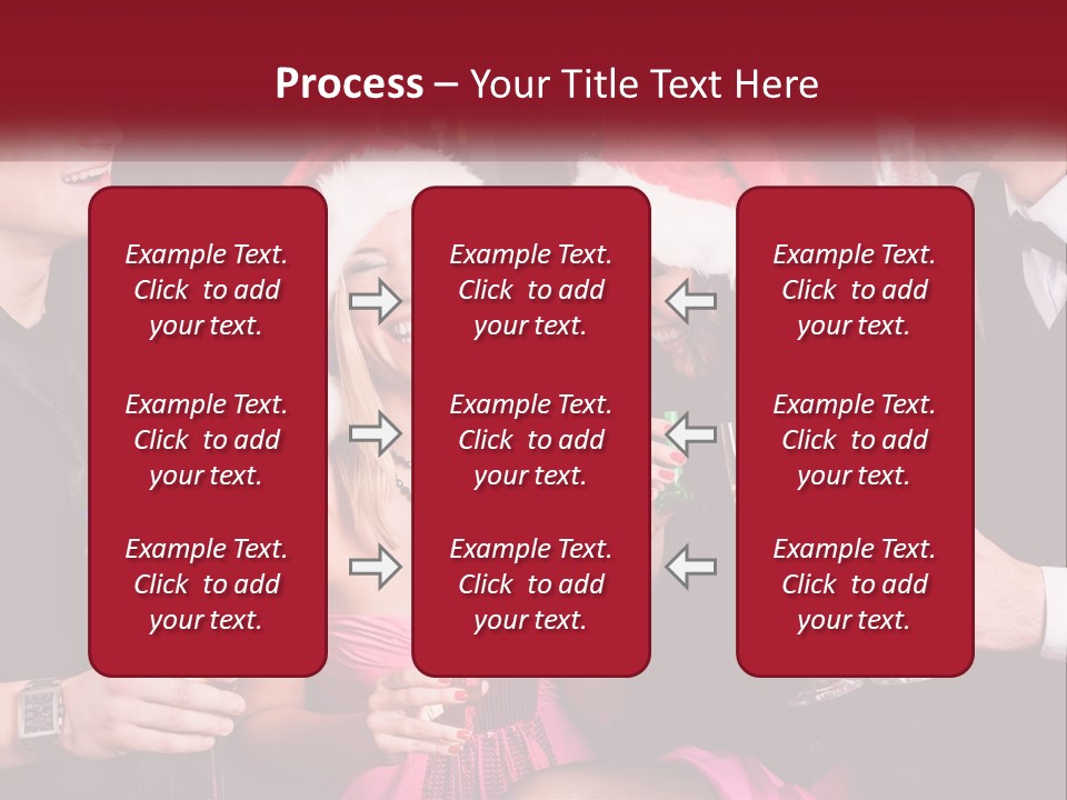 A Group Of People In Santa Hats Drinking Champagne PowerPoint Template