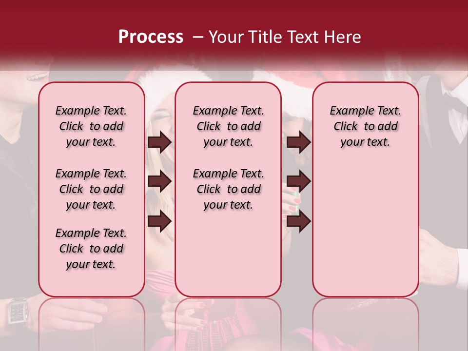 A Group Of People In Santa Hats Drinking Champagne PowerPoint Template