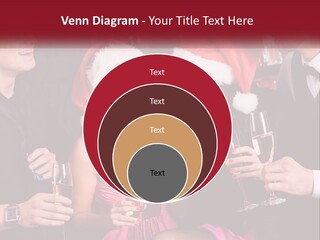 A Group Of People In Santa Hats Drinking Champagne PowerPoint Template