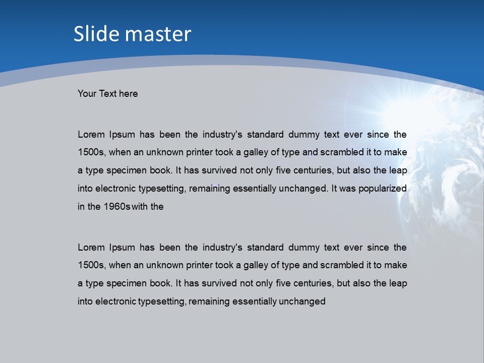 A Blue And Black Background With The Earth In The Background PowerPoint Template