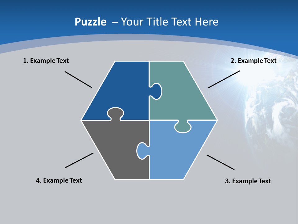 A Blue And Black Background With The Earth In The Background PowerPoint Template