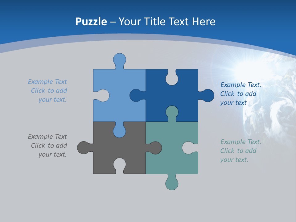 A Blue And Black Background With The Earth In The Background PowerPoint Template