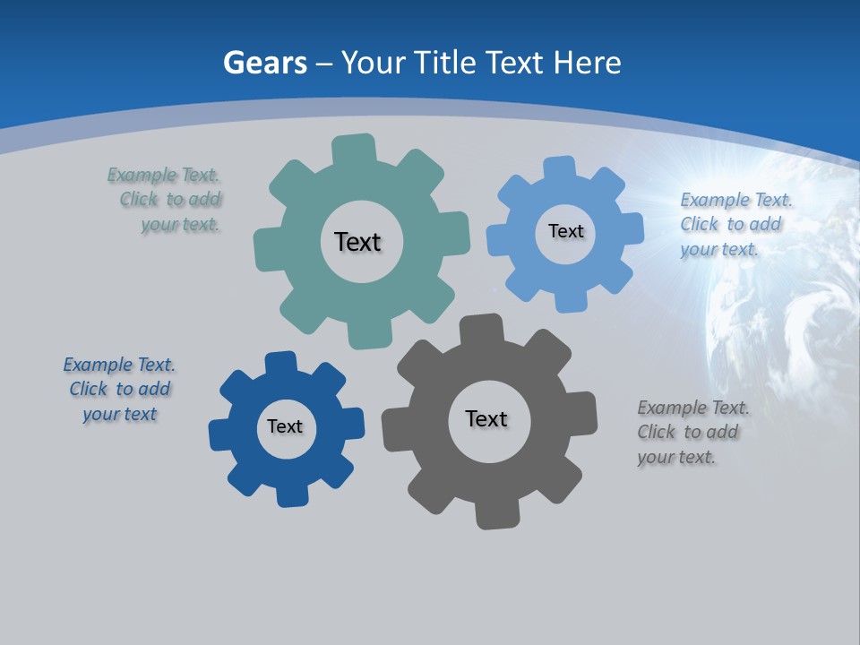 A Blue And Black Background With The Earth In The Background PowerPoint Template