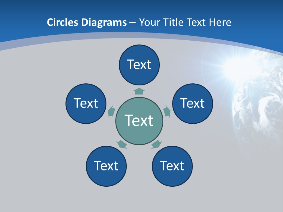 A Blue And Black Background With The Earth In The Background PowerPoint Template