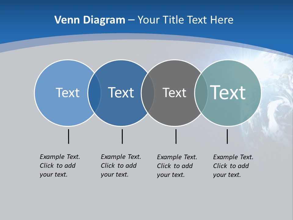 A Blue And Black Background With The Earth In The Background PowerPoint Template