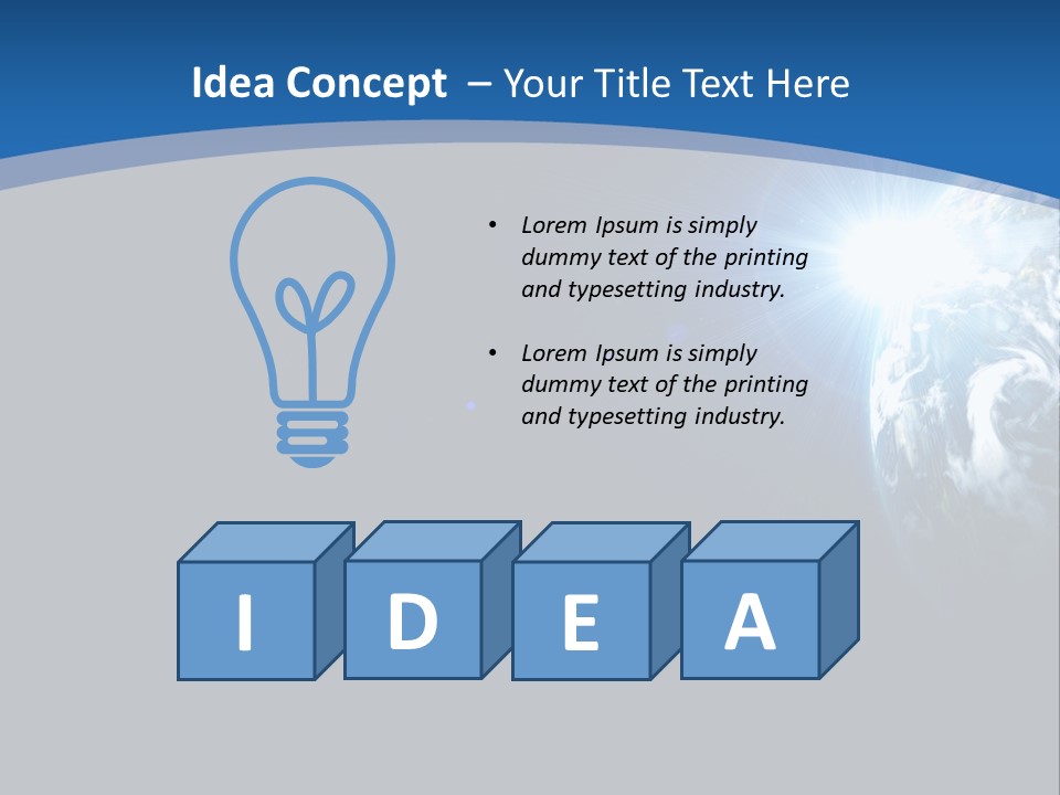 A Blue And Black Background With The Earth In The Background PowerPoint Template