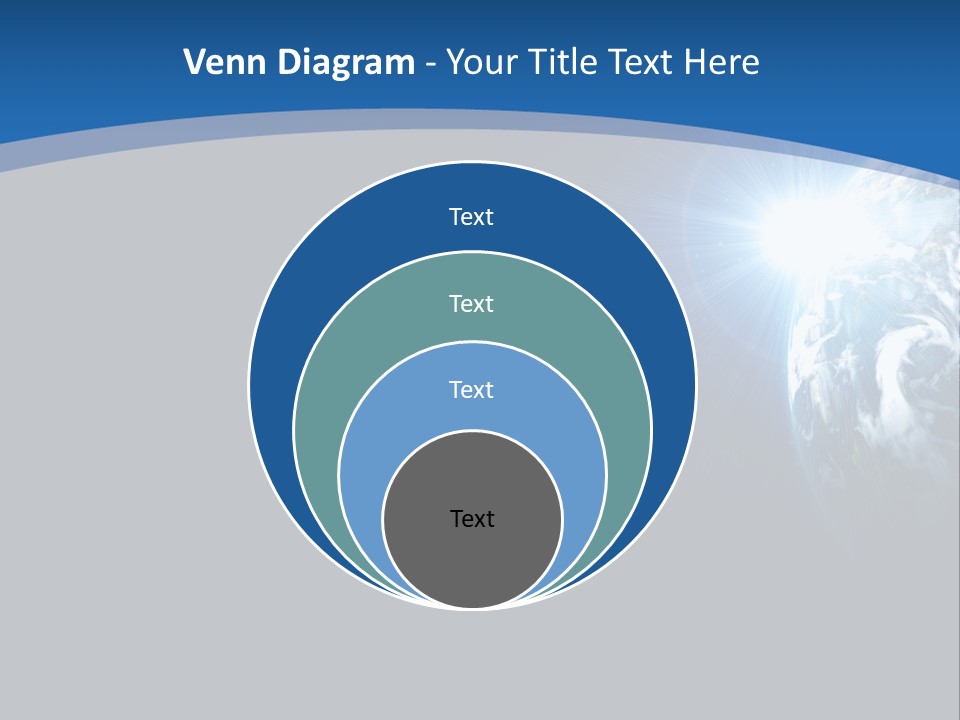 A Blue And Black Background With The Earth In The Background PowerPoint Template