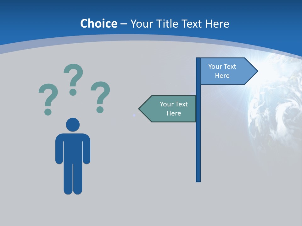 A Blue And Black Background With The Earth In The Background PowerPoint Template