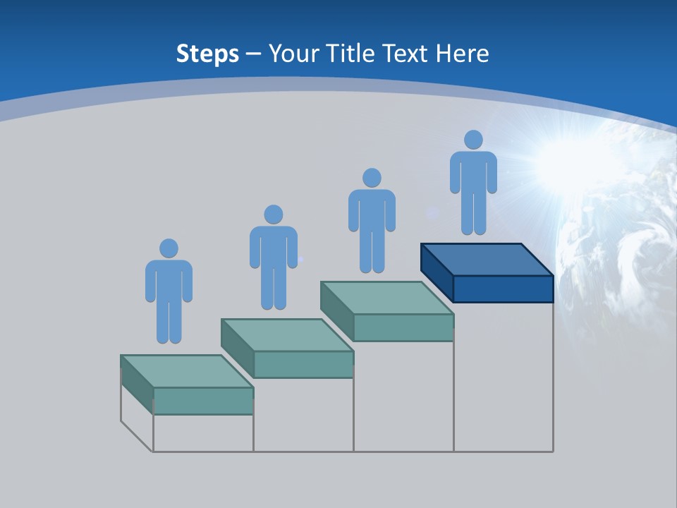 A Blue And Black Background With The Earth In The Background PowerPoint Template