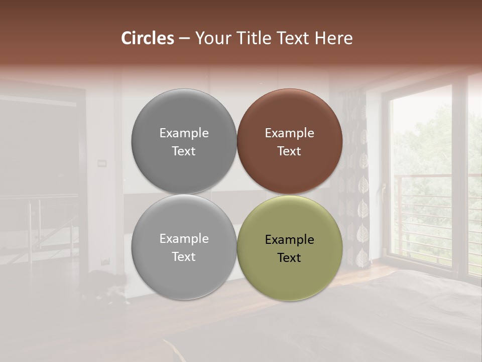 A Bedroom With A Bed And A Sliding Door PowerPoint Template