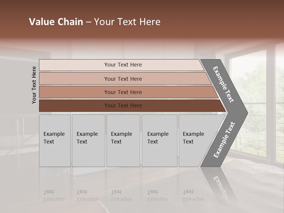 A Bedroom With A Bed And A Sliding Door PowerPoint Template