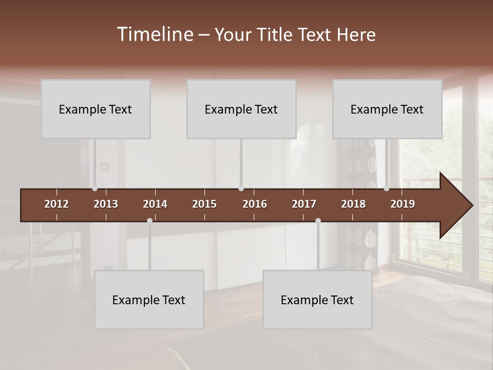 A Bedroom With A Bed And A Sliding Door PowerPoint Template