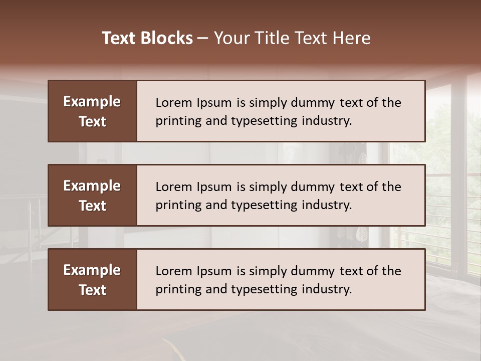 A Bedroom With A Bed And A Sliding Door PowerPoint Template