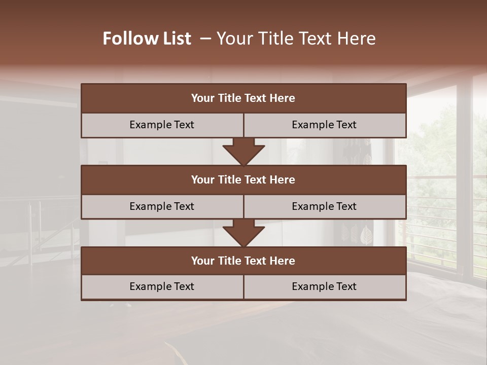 A Bedroom With A Bed And A Sliding Door PowerPoint Template