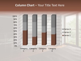 A Bedroom With A Bed And A Sliding Door PowerPoint Template