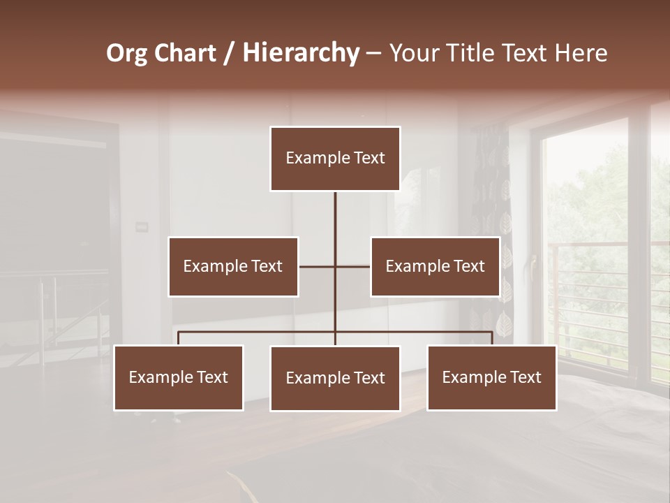 A Bedroom With A Bed And A Sliding Door PowerPoint Template