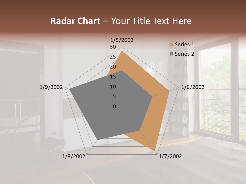 A Bedroom With A Bed And A Sliding Door PowerPoint Template