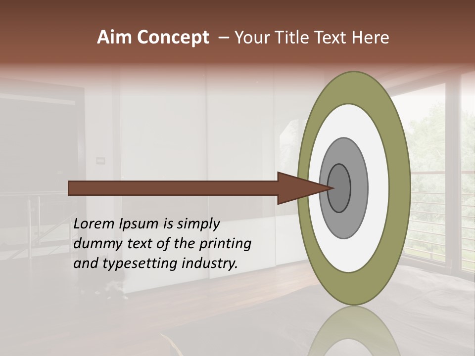 A Bedroom With A Bed And A Sliding Door PowerPoint Template