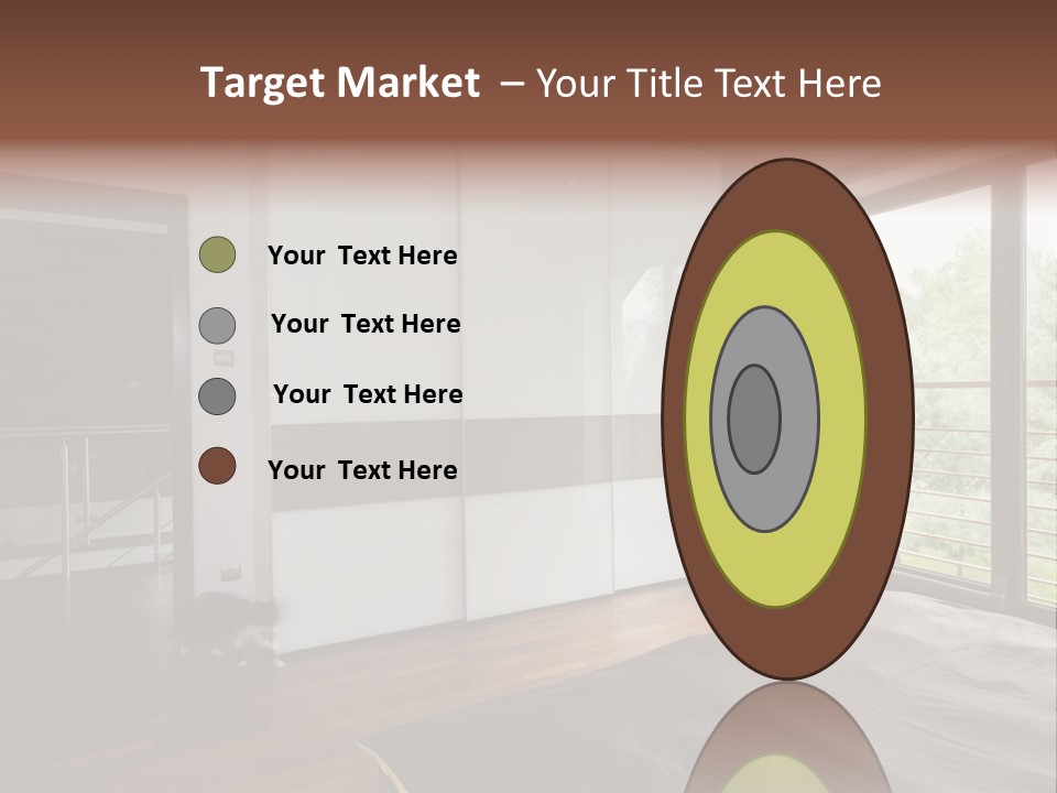 A Bedroom With A Bed And A Sliding Door PowerPoint Template