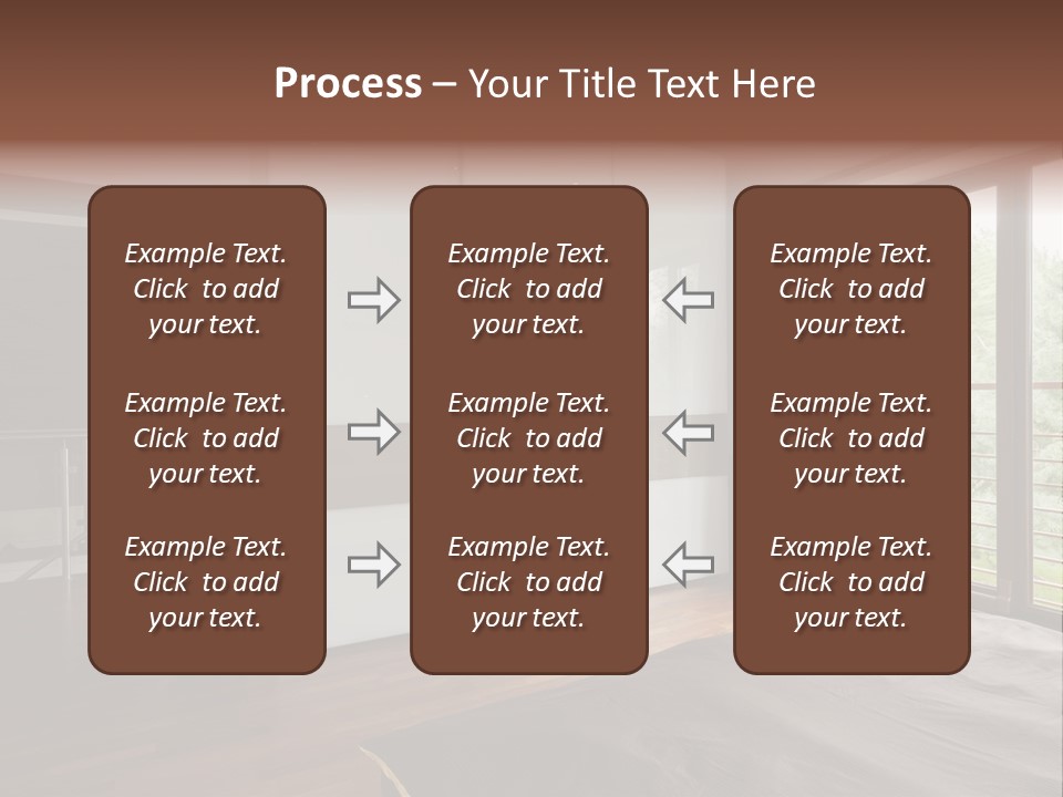 A Bedroom With A Bed And A Sliding Door PowerPoint Template