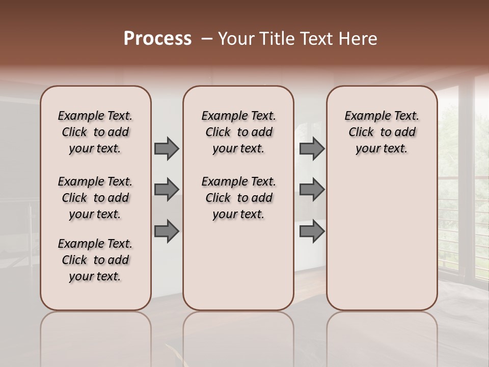 A Bedroom With A Bed And A Sliding Door PowerPoint Template