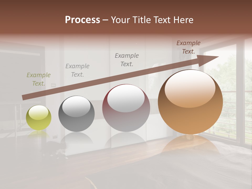 A Bedroom With A Bed And A Sliding Door PowerPoint Template