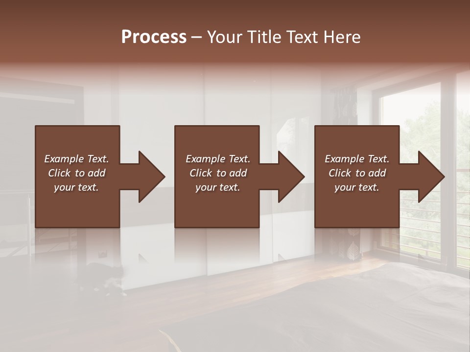 A Bedroom With A Bed And A Sliding Door PowerPoint Template