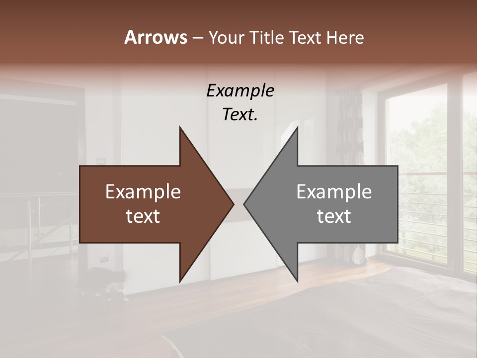A Bedroom With A Bed And A Sliding Door PowerPoint Template