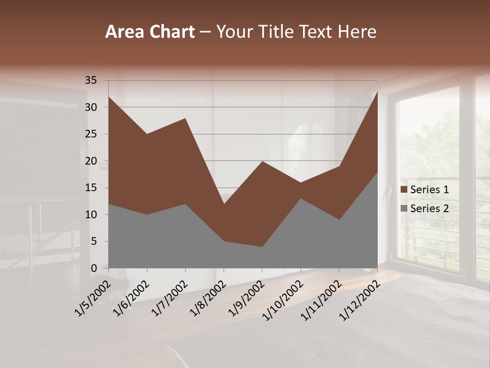 A Bedroom With A Bed And A Sliding Door PowerPoint Template