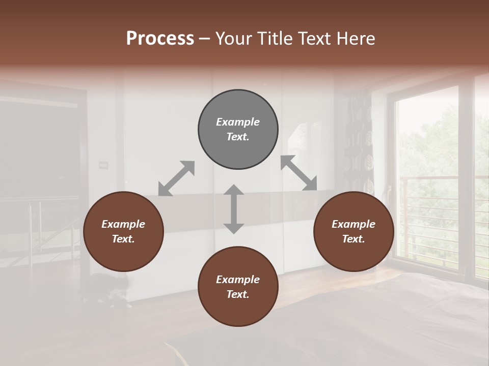 A Bedroom With A Bed And A Sliding Door PowerPoint Template