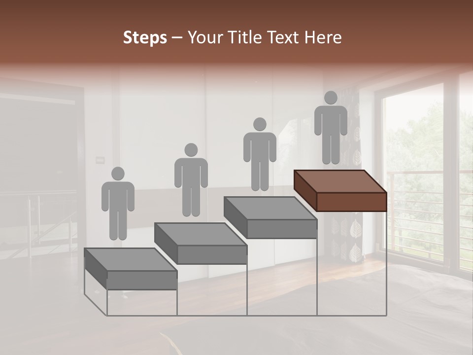 A Bedroom With A Bed And A Sliding Door PowerPoint Template
