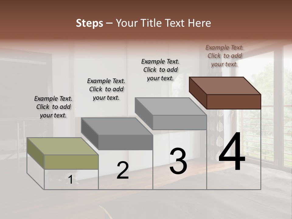A Bedroom With A Bed And A Sliding Door PowerPoint Template