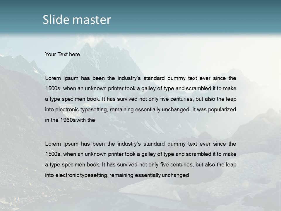 A Mountain Range With A Lake In The Foreground PowerPoint Template