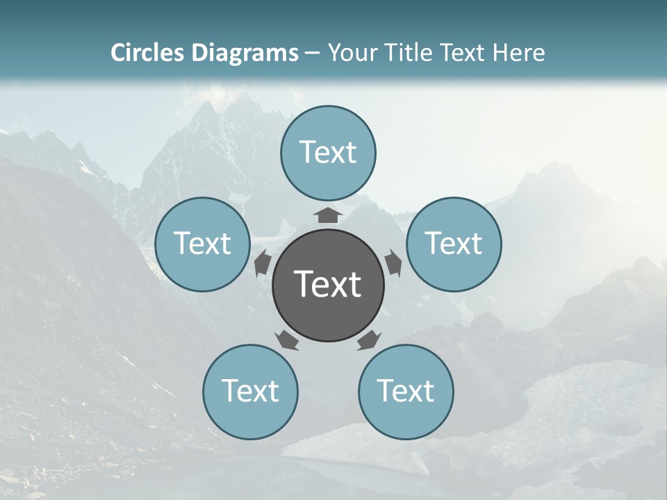 A Mountain Range With A Lake In The Foreground PowerPoint Template