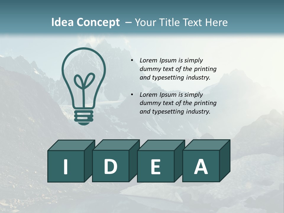A Mountain Range With A Lake In The Foreground PowerPoint Template
